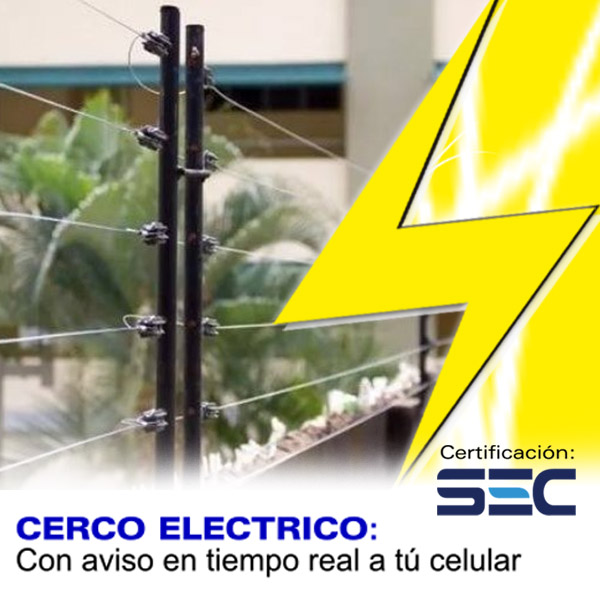 Recuadro que representa un cerco electrico que incluye una central de alarmas