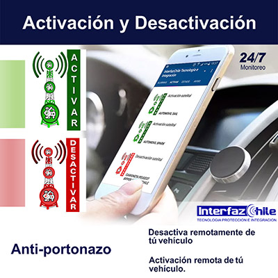 Recuadro de imagen que muestra GPS-10292211, Desactiva remotamente tu vehículo, desde cualquier celular con gps tracker anti portonazo gestion de flotas gps para autos rastreo gps vehiculos localizacion gps chile gps tracking control gps control flotas seguimientos gps interfazchile 